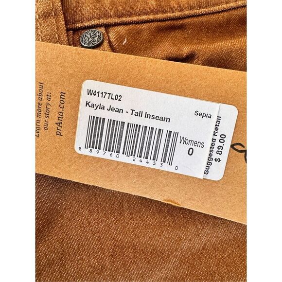 NWT Prana Kayla Jean in Sepia - Tall Inseam - Size 0 - Picture 3 of 9